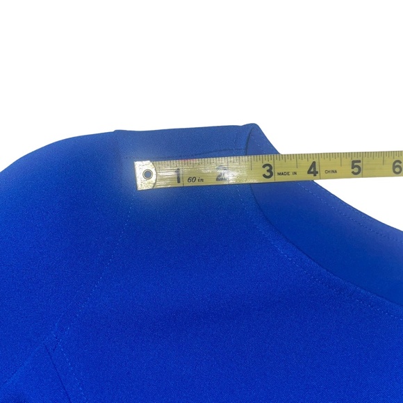 Eliza J Crisscross Seam Crepe Career Sheath 3/4 sleeves Dress Sz 12P - Picture 10 of 14